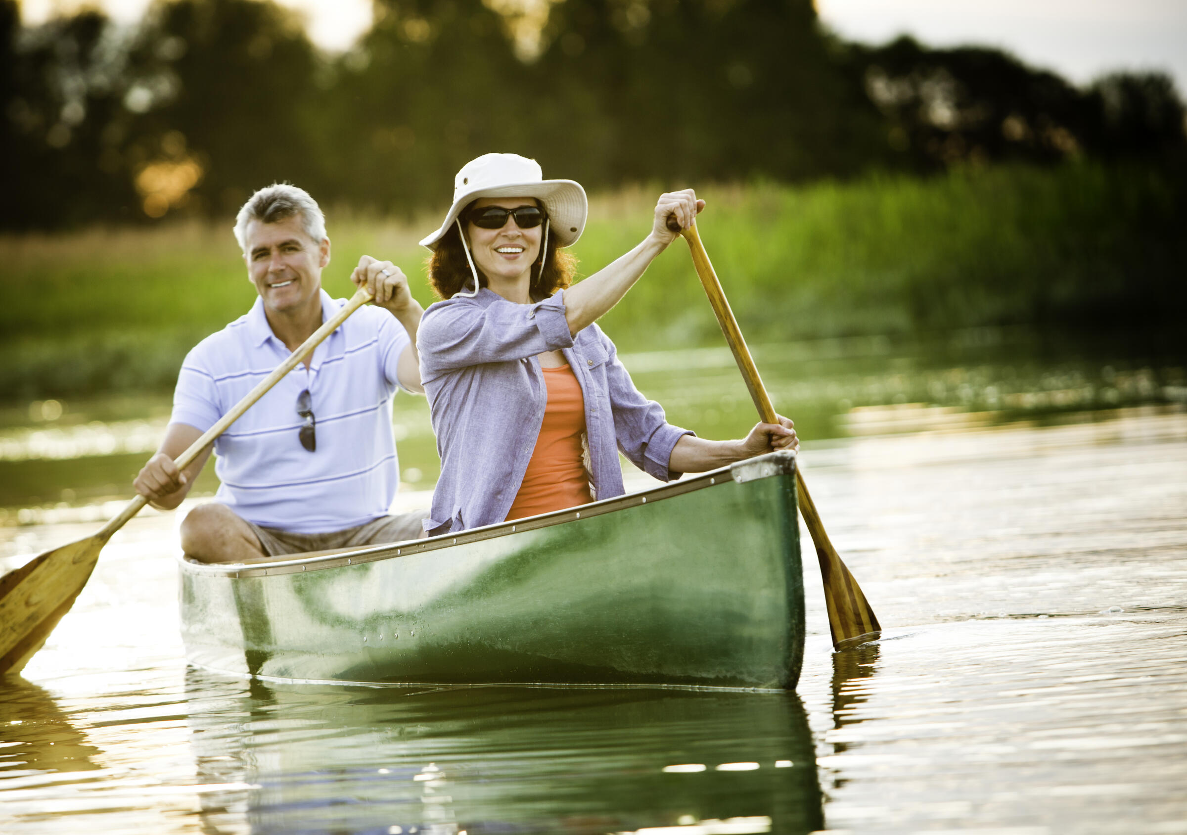 retired couple fishing