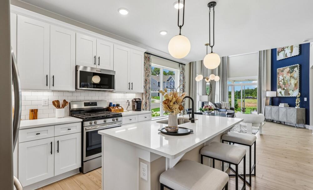Kitchen and family room