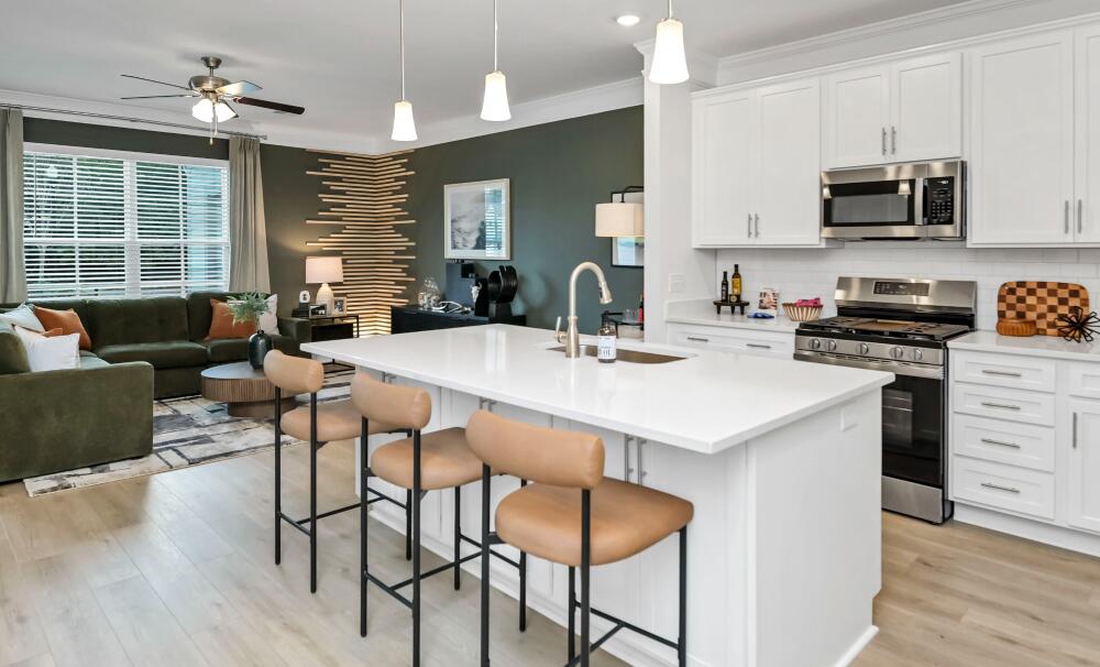 The Burlington | Kitchen and Family Room