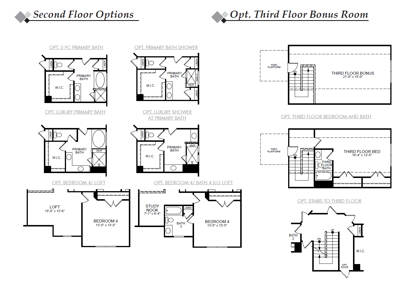 Hamilton 2nd Floor Options & Optional 3rd Floor Image