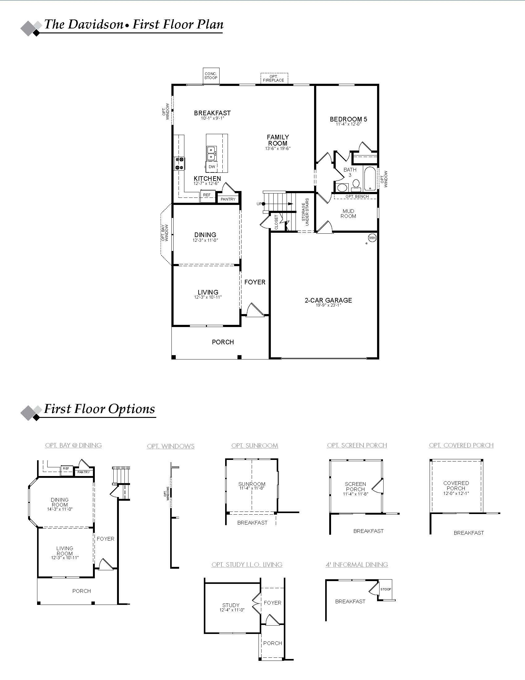 Davidson Floor Plan Adams Mill Eastwood Homes