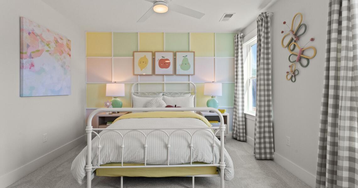 Colorful textured children's bedroom wall