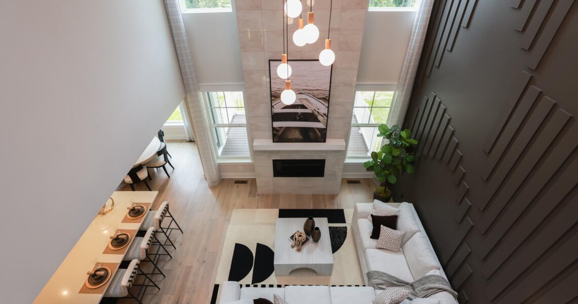 Two-story living room